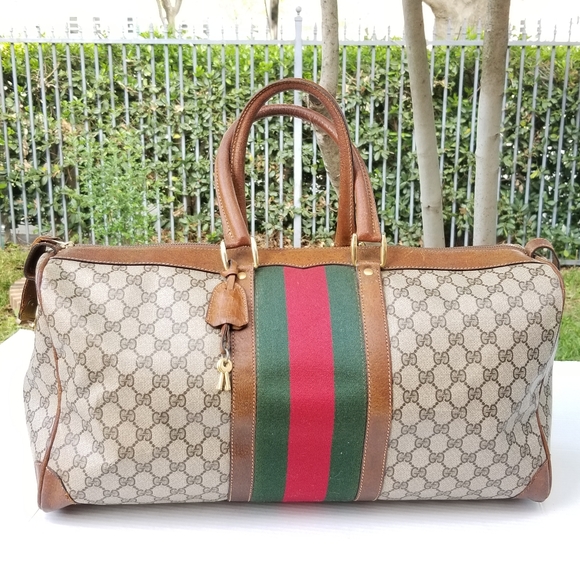 Vintage Gucci large Boston Carryall satchel weekender mini travel bag - Picture 6 of 16